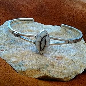 Southwest silver inlay bracelet